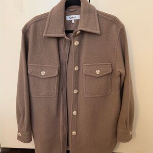 Quince Shirt Jacket in Taupe